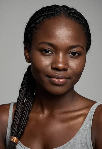 Afrikanisch, Männlich, Schwarz Haare, Braun Augen – KI Portrait