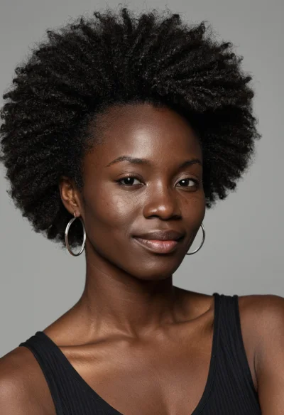 Afrikanisch, Männlich, Schwarz Haare, Braun Augen – KI Portrait