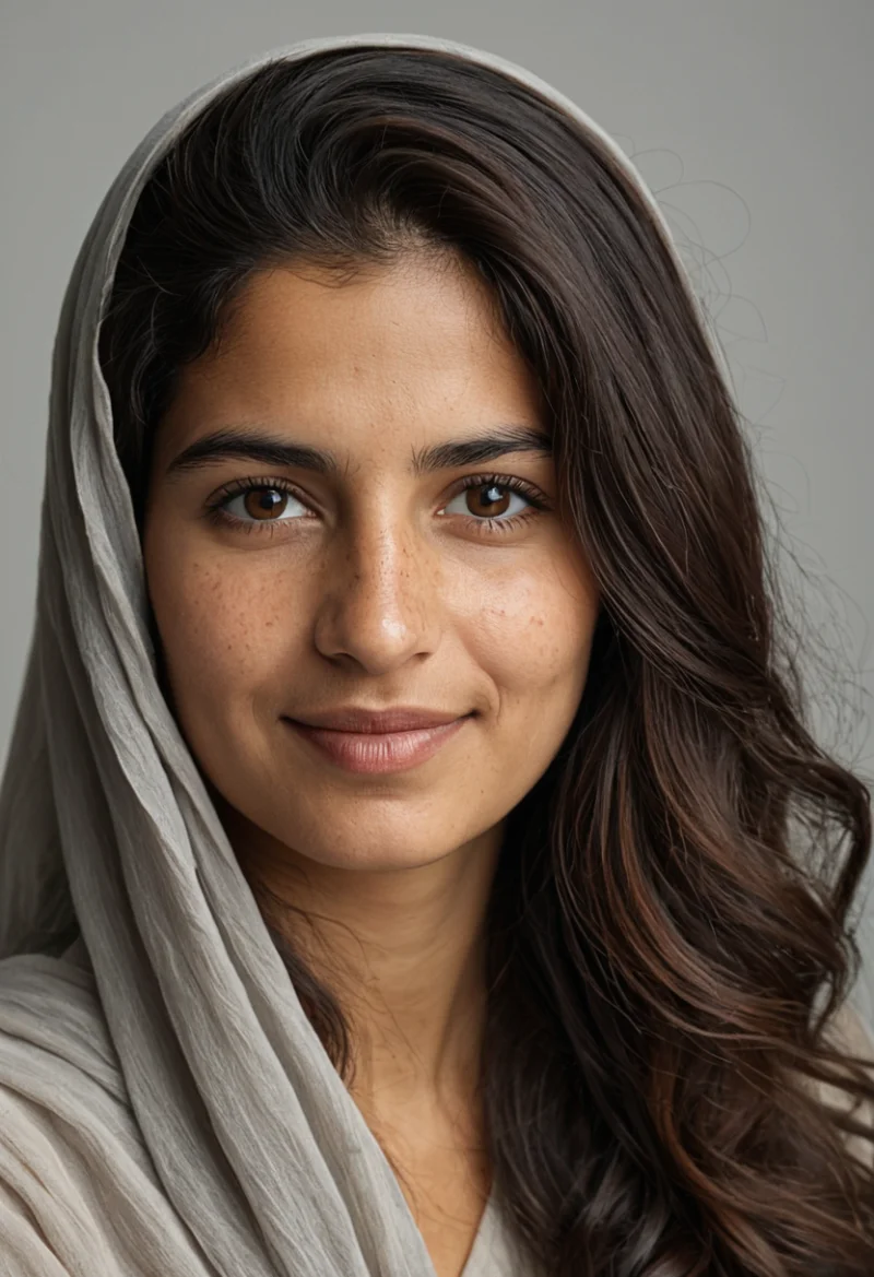 Arabisch, Weiblich, Braun Haare, Braun Augen – KI Portrait