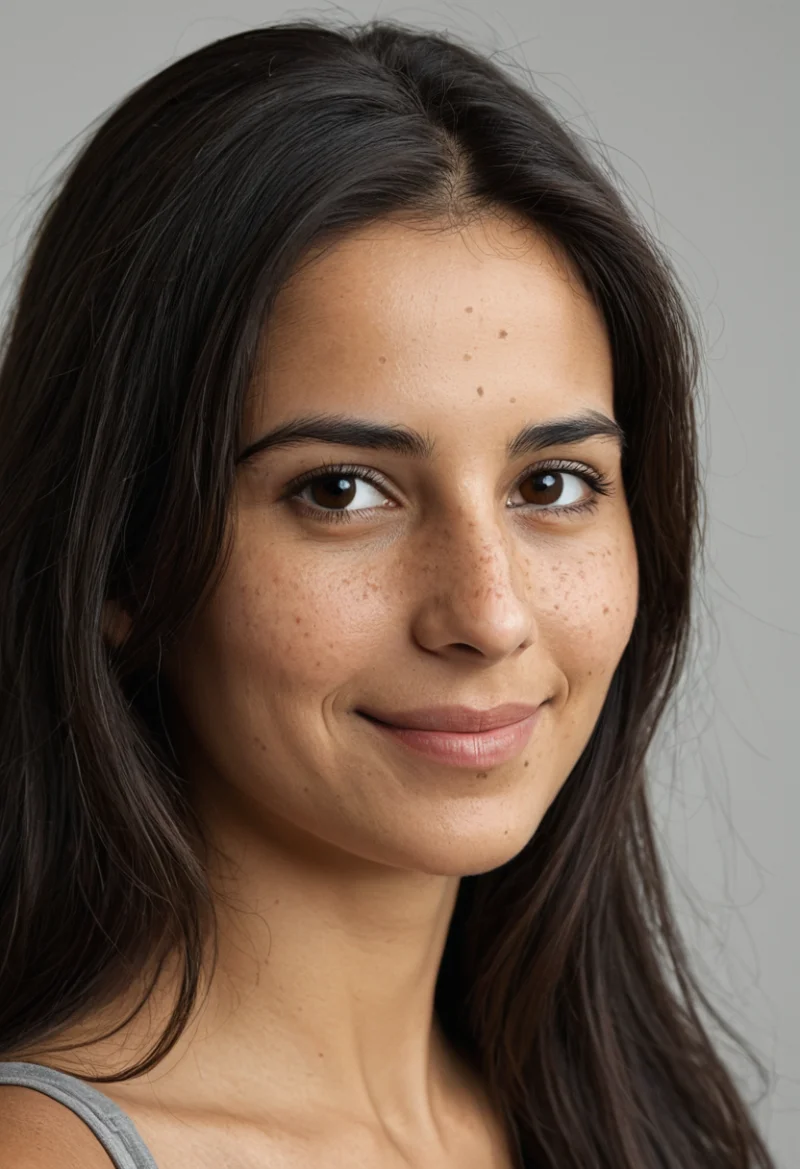 Arabisch, Weiblich, Schwarz Haare, Braun Augen – KI Portrait