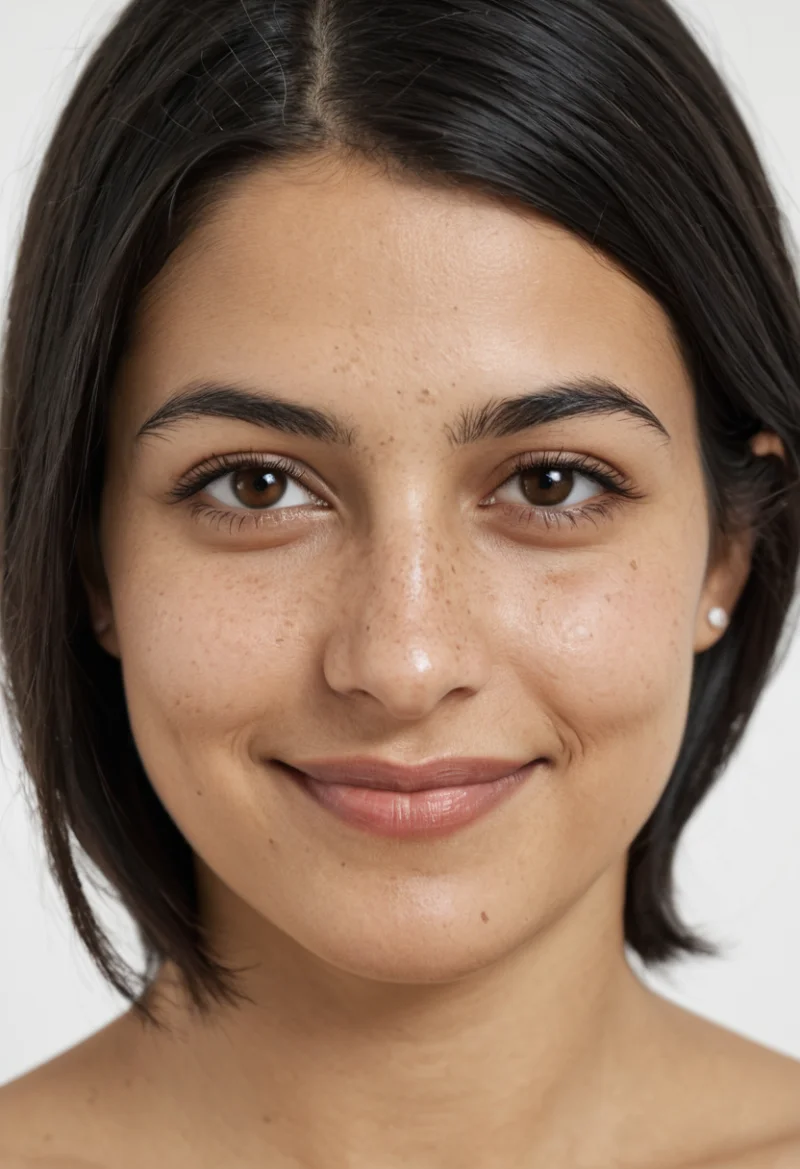 Arabisch, Weiblich, Schwarz Haare, Braun Augen – KI Portrait