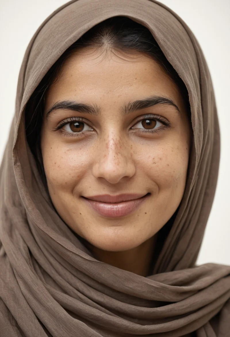 Arabisch, Weiblich, Braun Haare, Braun Augen – KI Portrait