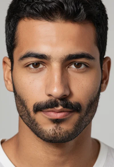 Arabisch, Männlich, Schwarz Haare, Braun Augen – KI Portrait