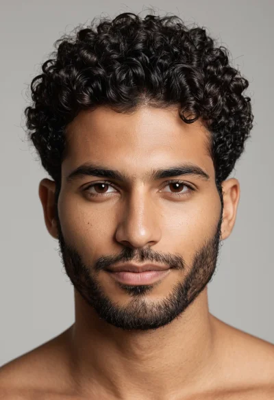 Arabisch, Männlich, Schwarz Haare, Braun Augen – KI Portrait