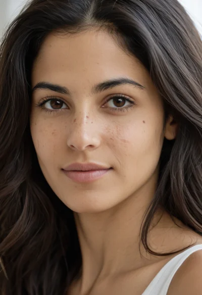 Arabisch, Weiblich, Schwarz Haare, Braun Augen – KI Portrait