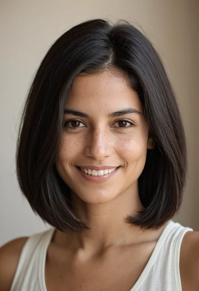 Arabisch, Weiblich, Schwarz Haare, Braun Augen – KI Portrait