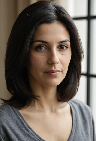 Arabisch, Weiblich, Schwarz Haare, Braun Augen – KI Portrait