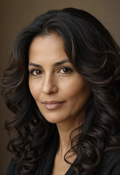 Arabisch, Weiblich, Schwarz Haare, Braun Augen – KI Portrait