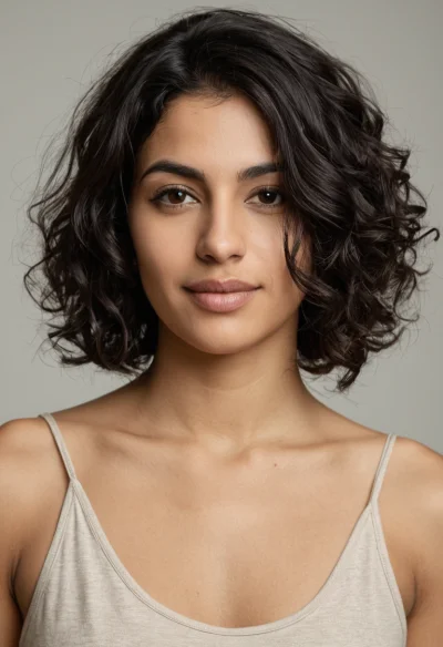 Arabisch, Weiblich, Schwarz Haare, Braun Augen – KI Portrait