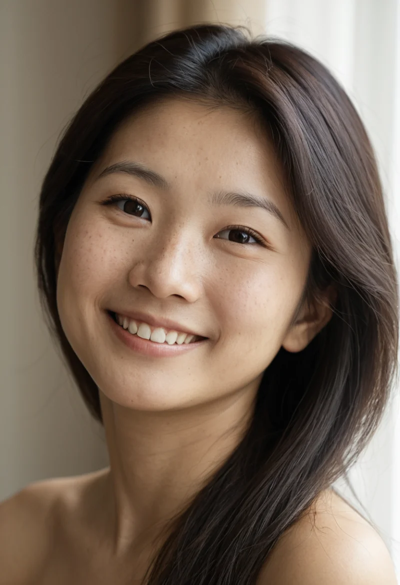 Asiatisch, Weiblich, Braun Haare, Braun Augen – KI Portrait