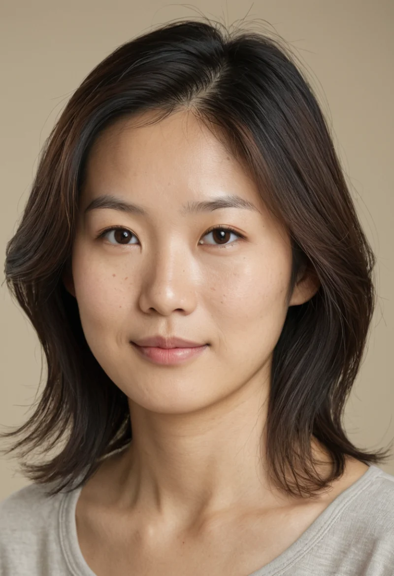 Asiatisch, Weiblich, Braun Haare, Braun Augen – KI Portrait