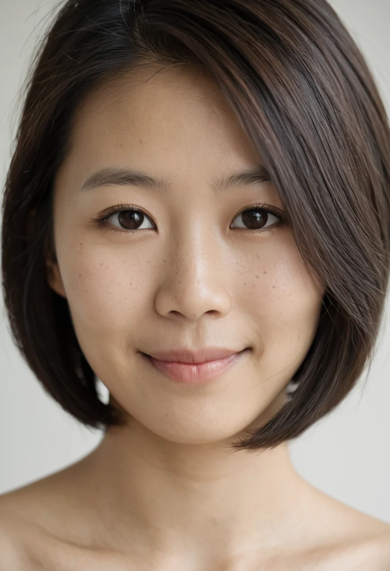 Asiatisch, Weiblich, Braun Haare, Braun Augen – KI Portrait