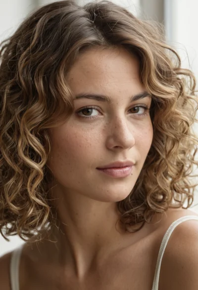 Europäisch, Weiblich, Braun Haare, Braun Augen – KI Portrait