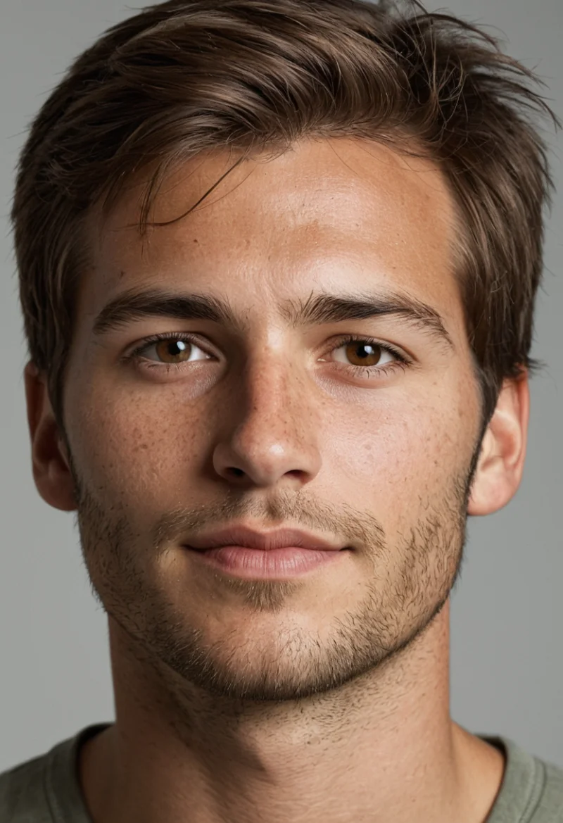 Europäisch, Männlich, Braun Haare, Braun Augen – KI Portrait