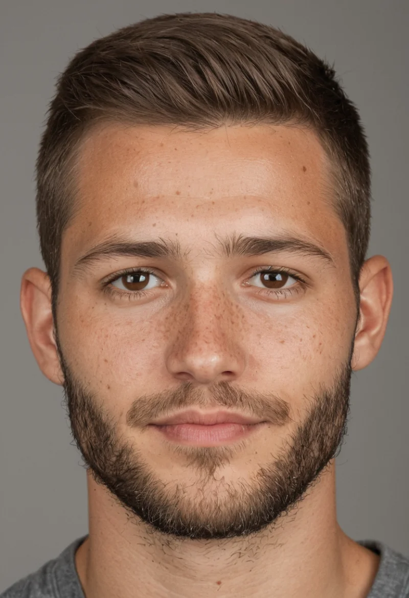 Europäisch, Männlich, Braun Haare, Braun Augen – KI Portrait