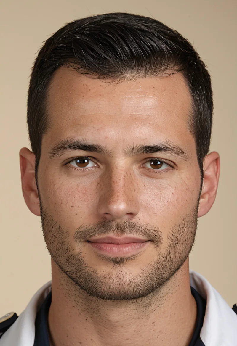Europäisch, Männlich, Schwarz Haare, Braun Augen – KI Portrait