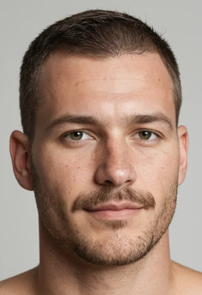 Europäisch, Männlich, Braun Haare, Grün Augen – KI Portrait