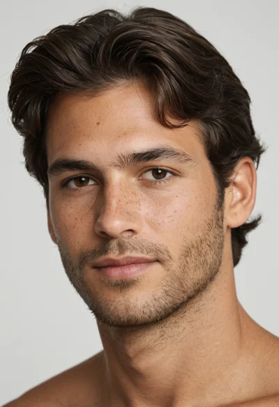 Europäisch, Männlich, Braun Haare, Braun Augen – KI Portrait