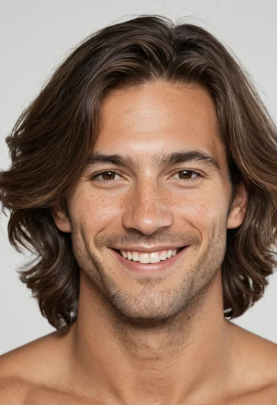 Europäisch, Männlich, Braun Haare, Braun Augen – KI Portrait