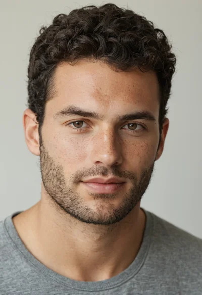 Europäisch, Männlich, Braun Haare, Braun Augen – KI Portrait