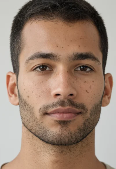 Arabisch, Männlich, Schwarz Haare, Braun Augen – KI Portrait
