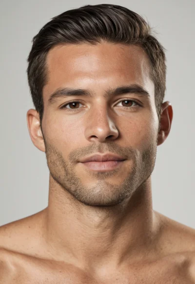 Europäisch, Männlich, Braun Haare, Braun Augen – KI Portrait