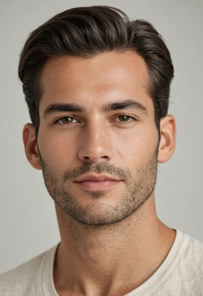 Europäisch, Männlich, Braun Haare, Braun Augen – KI Portrait