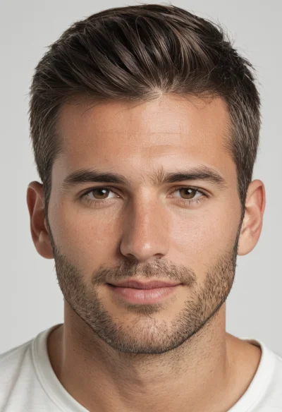 Europäisch, Männlich, Braun Haare, Braun Augen – KI Portrait