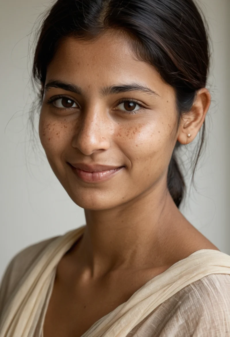 Asiatisch, Weiblich, Schwarz Haare, Braun Augen – KI Portrait