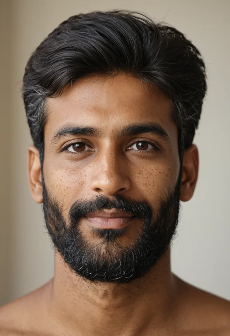 Arabisch, Männlich, Schwarz Haare, Braun Augen – KI Portrait
