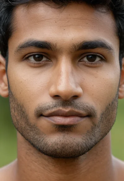 Indisch, Männlich, Schwarz Haare, Braun Augen – KI Portrait