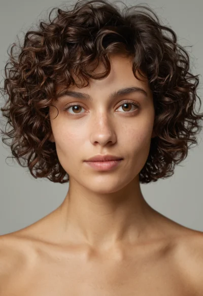 Europäisch, Weiblich, Braun Haare, Braun Augen – KI Portrait