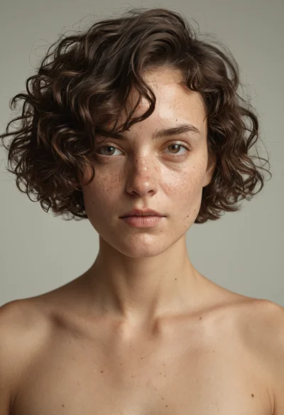 Europäisch, Weiblich, Braun Haare, Braun Augen – KI Portrait