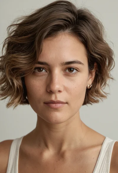 Europäisch, Weiblich, Braun Haare, Braun Augen – KI Portrait