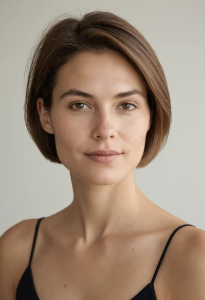 Europäisch, Weiblich, Braun Haare, Braun Augen – KI Portrait