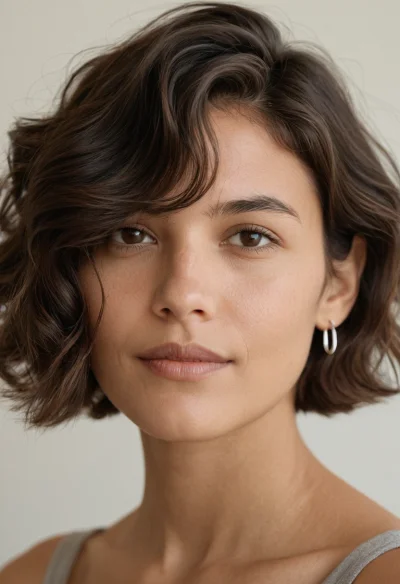 Europäisch, Weiblich, Braun Haare, Braun Augen – KI Portrait
