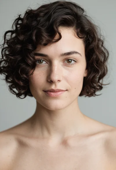 Europäisch, Weiblich, Braun Haare, Braun Augen – KI Portrait