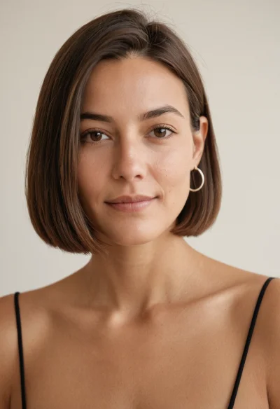 Europäisch, Weiblich, Braun Haare, Braun Augen – KI Portrait